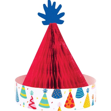 Creative Converting Hats Off Birthday Honeycomb Hat Centerpieces, 6PK 372507